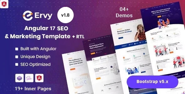 Ervy v1.4 - Angular 13 IT & SEO Marketing Startup Template