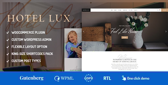 Hotel Lux v1.1.8 - Resort & Hotel WordPress Theme