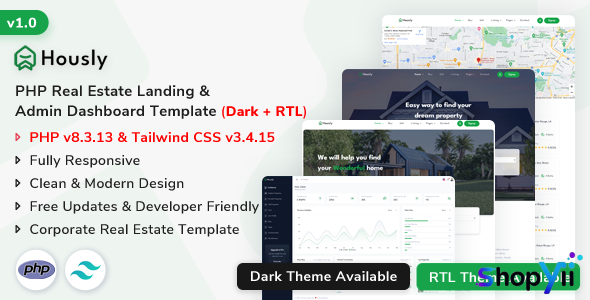 Hously - PHP Real Estate Landing & Admin Dashboard Template