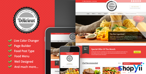 Delicieux v1.3.1 - Restaurant WordPress Theme