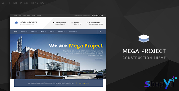 Mega Project v1.3.5 - Construction WordPress Theme