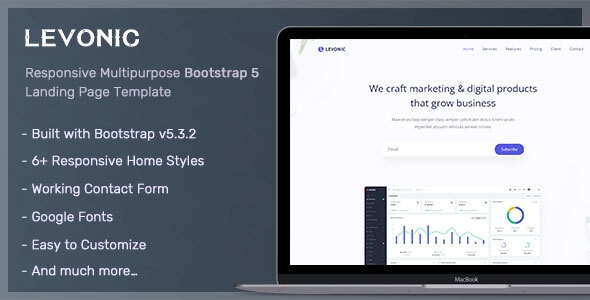 Levonic v1.0 - Bootstrap 5 Landing Page Template