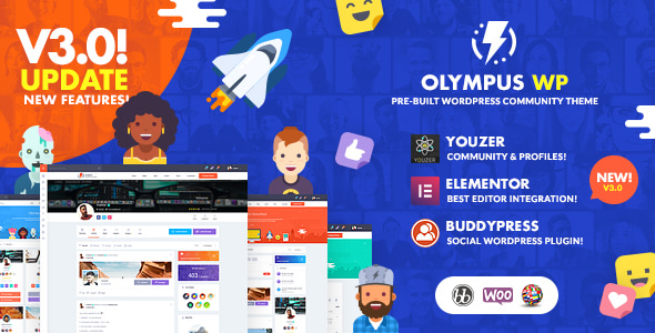 Olympus v3.9.9 - Powerful BuddyPress Theme for Social Networking