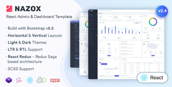 Nazox v1.0 - React Admin & Dashboard Template