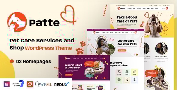 Patte v1.0 - Pet Care & Pet Shop WordPress Theme
