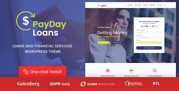 Payday Loans v1.1.5 - Banking, Loan Business and Finance WordPress Theme