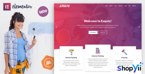 Exqute v1.8 - Painting Company WordPress Theme