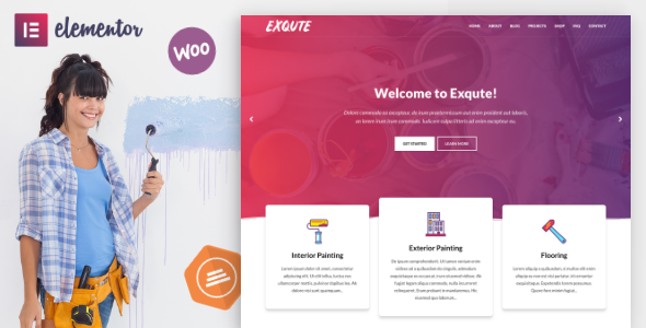Exqute v1.5 - Painting Company WordPress Theme
