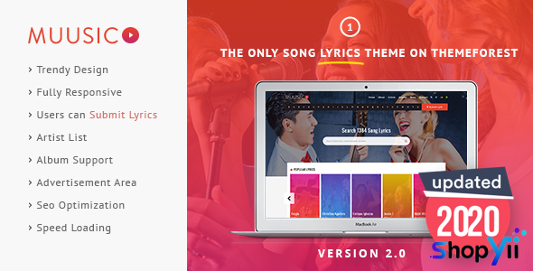 Muusico v2.9.8.1 - Song Lyrics WordPress Theme
