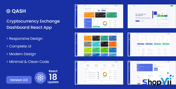 Qash - Cryptocurrency Exchange Dashboard React App + Dashboard