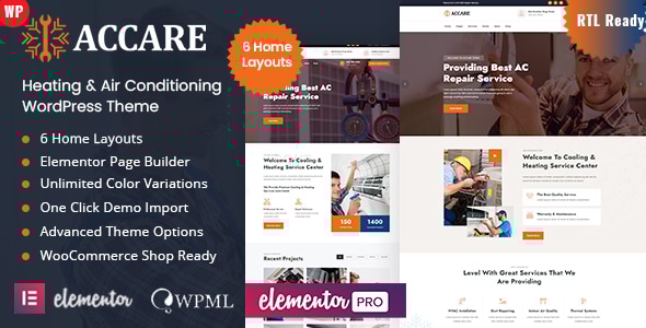 Accare v1.0 - Heating & Air Conditioning WordPress Theme