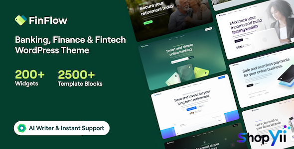 FinFlow v1.0.0 - Banking, Finance & Fintech WordPress Theme