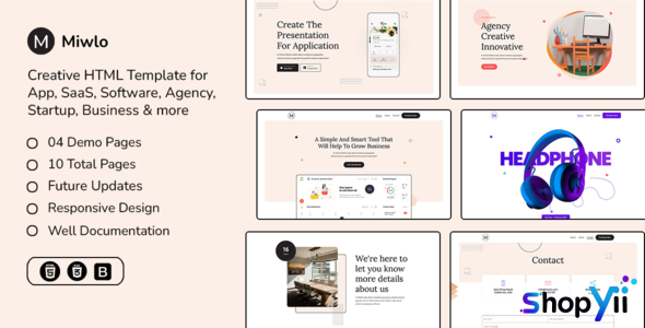 Miwlo - Landing Page HTML Template