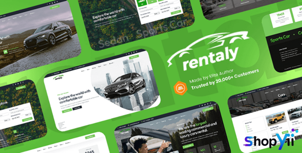 Rentaly - Car Rental Website Template with RTL Support
