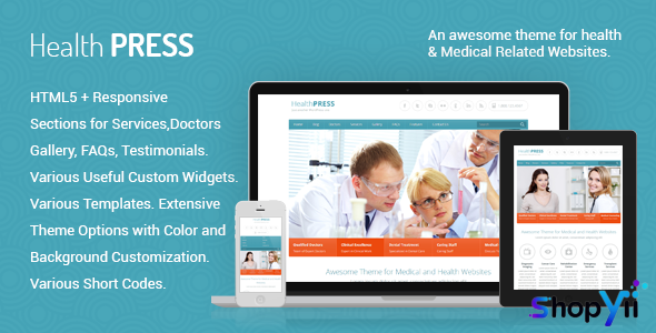 HealthPress v1.9.3 - Health and Medical WordPress Theme