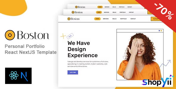Boston - Bootstrap 5 Personal React NextJS Portfolio