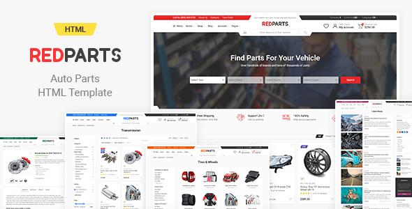 RedParts v1.3.1 - Auto Parts HTML Template