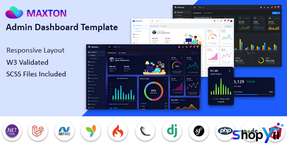 Maxton v1.0.0 - Laravel 11, Yii, CodeIgnitor Admin & Dashboard Template