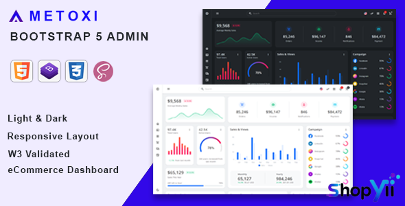 Metoxi - Symfony Bootstrap 5 Admin Dashboard Template
