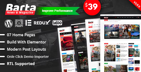 Barta v1.10 - News & Magazine WordPress Theme