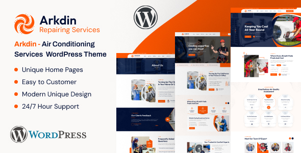 Arkdin v1.1 - Air Conditioning Services WordPress Theme