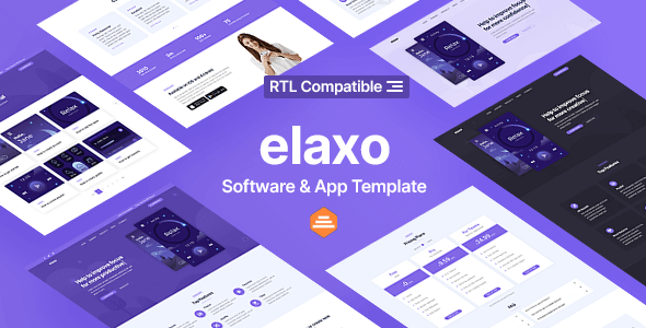 Elaxo v1.0 - App and Software Website Template + RTL