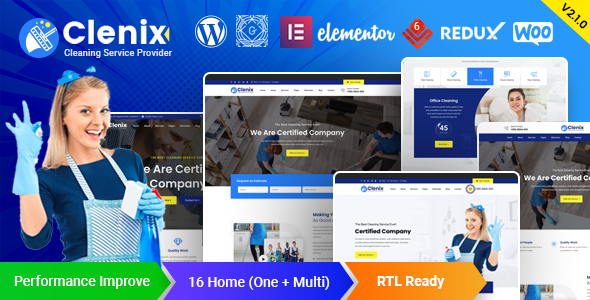 Clenix v1.4.4 - Cleaning Services WordPress Theme