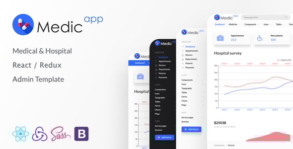 MedicApp v1.0.0 - Medical & Hospital React/Redux admin template