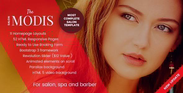 Modis v1.3.4 - Salon, Spa & Barber Website Template