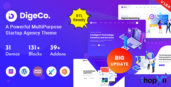Digeco v1.7.3 – Startup Agency WordPress Theme