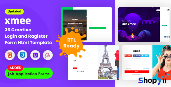 Xmee v1.0 - Login and Register Form Html Templates