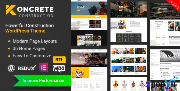 Koncrete v1.5.8 - Construction Building WordPress Theme