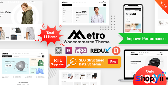 Metro v1.8.6 - Minimal WooCommerce WordPress Theme