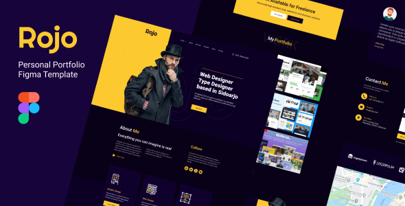 Rojo v1.0 - Personal Portfolio Figma Template