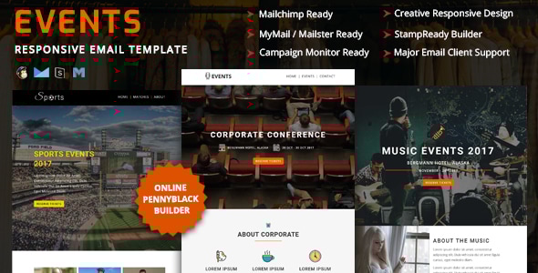 EVENTS v1.0 - Multipurpose Responsive Email Templates With Online StampReady Builder Acces