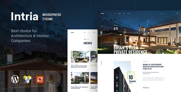 Intria v1.0.9 - Architecture and Interior WordPress Theme