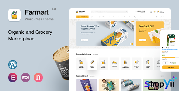 Farmart v1.0 - Organic & Grocery Marketplace WordPress Theme