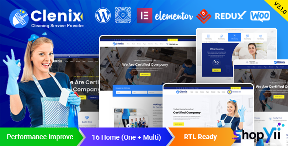Clenix v2.0.1 - Cleaning Services WordPress Theme