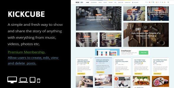 KICKCUBE v3.2 - Membership & User Content Sharing Theme