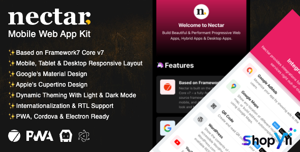 Nectar v2.8.0 - Mobile Web App Kit