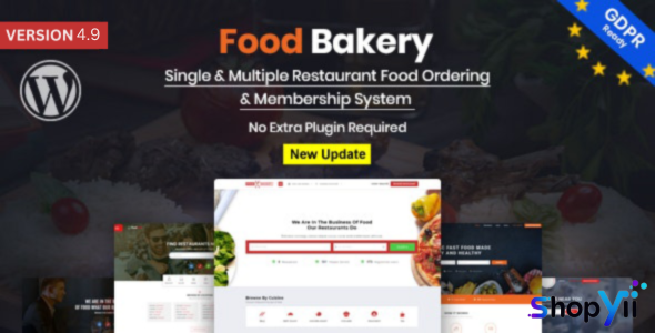 FoodBakery v2.6 - Food Delivery Restaurant Directory WordPress Theme