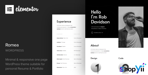 Romea v1.4 - Personal Portfolio WordPress Theme