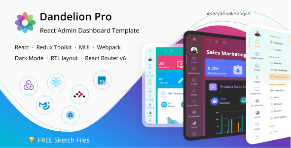 Dandelion Pro v2.1.0 - React Admin Dashboard Template