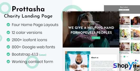 Prottasha - Bootstrap Charity Landing Page