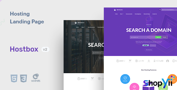 Hostbox v2.0 - WHMCS & HTML5 Landing Page