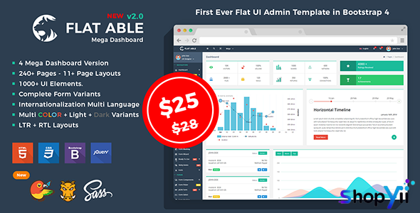 Flat Able v2.2 - Bootstrap 4 Flat UI Admin Template