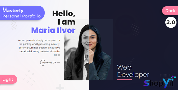 Masterly - Personal Portfolio One Page HTML Template