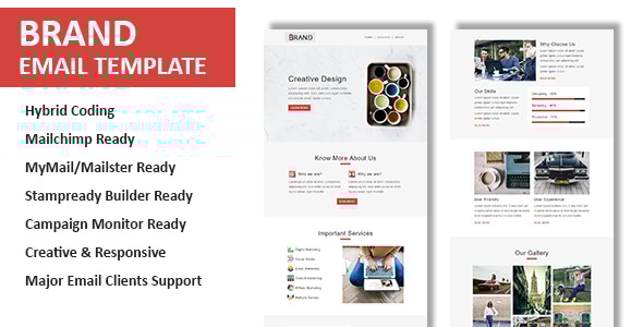 Brand v1.0 - Multipurpose Responsive Email Template with Online StampReady & Mailchimp Editors