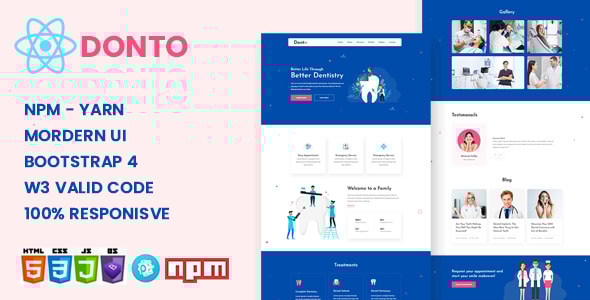 Donto v1.0 - Dental Clinic & Medical Health React Template