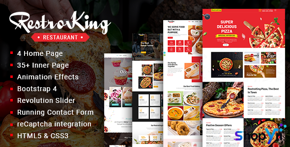 RestroKing - Cake Pizza & Bakery Bootstrap 4 Template